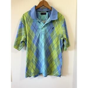 Payne Stewart Legacy Golf Polo Argyle L Green Multicolored